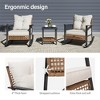 Decksplore 3-Piece Rocking Bistro Set Outdoor Patio Furniture with Cushions and 2-Tier Coffee Table - 4 of 4