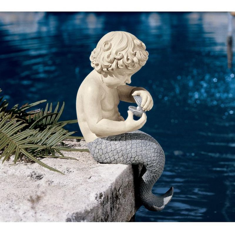 Design Toscano The Ocean's Little Treasures Mermaid Statue, 1 of 4