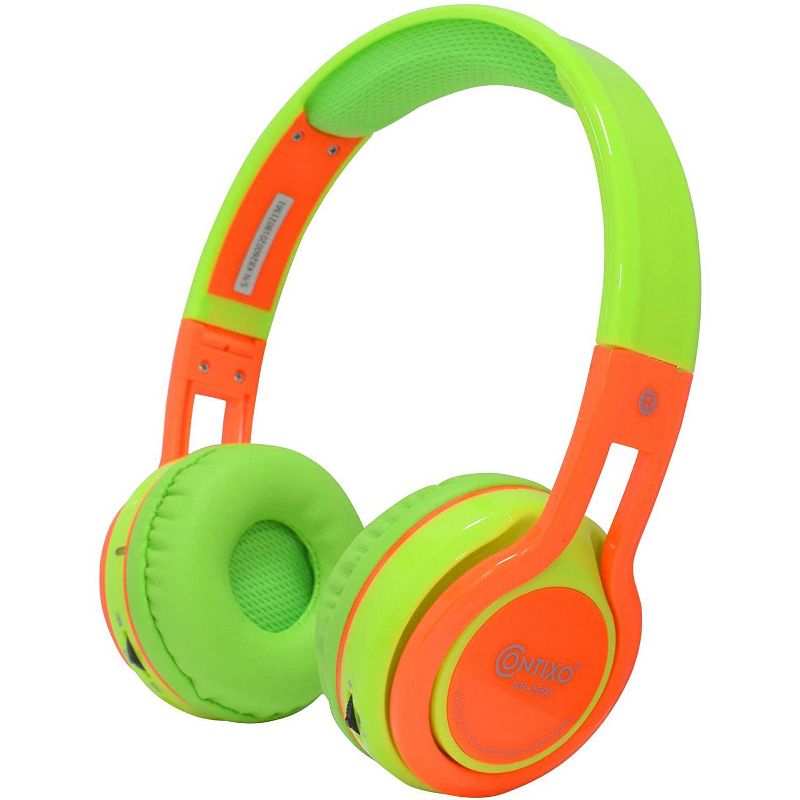 Contixo KB2600 Kids Bluetooth Wireless Headphones -Volume Safe Limit 85db -On-The-Ear Adjustable Headset (Green), 1 of 8