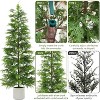 2Pcs Artificial Cedar Topiary Trees with White Pot,Faux Plants,UV Resistant Fake Evergreen,Artificial Christmas Tree for Outdoor Indoor Door Garden - 4 of 4