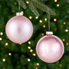 Northlight 2-Finish Glass Christmas Ball Ornaments - 4" (100mm) - Rose Gold - 4ct - 2 of 4
