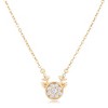 Slickblue Reversible Holiday Reindeer Pendant Necklace – CZ Stones, 16” Adjustable Chain, 3 Color Options - 2 of 4
