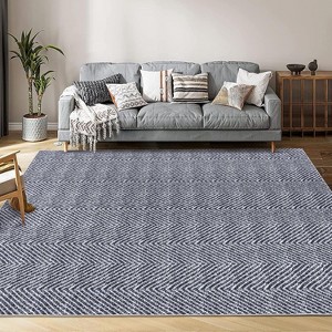 Printed Area Rug with Braided-Look Texture - Machine Washable, Non-Slip Indoor Carpet for Living Room, Bedroom - 1 of 4