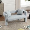 Vynxaria Eco-Friendly Solid Wood Double Sofa, Soft Chenille and High-Density Sponge, Arc Backrest and 2 Detachable Pillows - 4 of 4