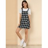 Allegra K Women's Plaid Tartan Button Decor A-Line Pinafore Overall Dress - 3 of 4