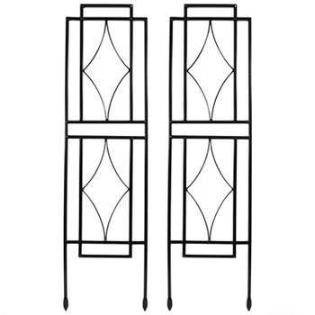 Sunnydaze Contemporary Metal Wire Garden Trellis for Climbing Plants and Flowers - 30" H - Black - 2-Pack