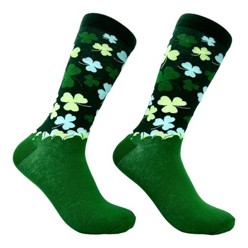 Mens Funny Socks Falling Clovers St Patricks Day Novelty Socks For Men (Falling Clovers) - Mens (9-11) - Crazy Dog Socks - image 1 of 4