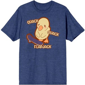 Honk Honk Am Meme Skateboarding Duck Quack, Quack Flapjack Unisex Navy Blue Graphic Tee - 1 of 4