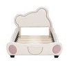 Twin Size Platform Bed with Bear-Shaped Headboard and Bed-End Storage Pocket - 3 of 4