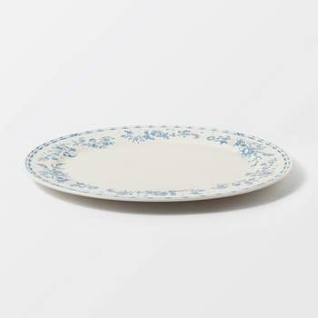Melamine Floral Serving Platter Blue - Threshold™ designed with Studio McGee