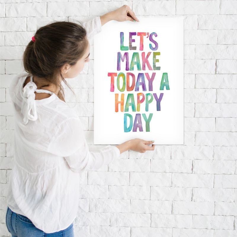 Americanflat Minimalist Motivational Lets Make Today A Happy Day By Motivated Type Poster, 3 of 7