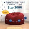 Ultimate Sack 3ft Bean Bag Chair, Oversized Comfortable Indoor Floor Lounger, Giant Foam-Filled Furniture for Relaxing, Burgundy Suede - 3 of 4