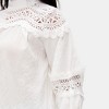 Knit & Lounge Women’s Lace Yoke Blouse High Neck Long Sleeve Romantic Top with Embroidered Details - 2 of 4