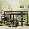 Whisen Elegant Design Twin Size Metal Low Loft Bed with Storage Staircase and Iron Mesh - 3 of 4