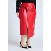 ELOQUII Women's Plus Size Wrap Front Faux Leather Midi Skirt - 4 of 4