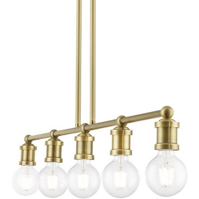 Lansdale Antique Brass 5-Light Linear Chandelier
