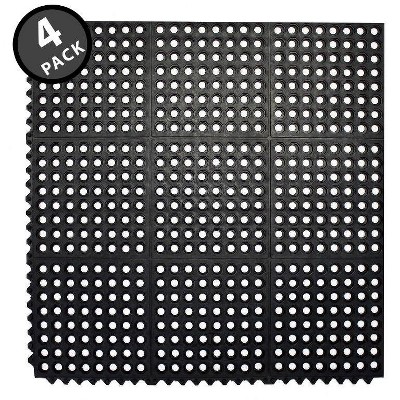 Envelor 36" x 36" Square Interlocking Anti Fatigue Rubber Floor Mat Restaurant Kitchen Mat