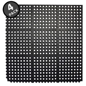Envelor 36" x 36" Square Interlocking Anti Fatigue Rubber Floor Mat Restaurant Kitchen Mat - 1 of 4