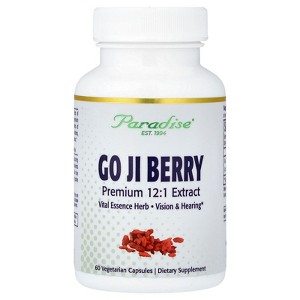 Paradise Herbs Goji Berry, 60 Vegetarian Capsules (400 mg Per capsule) - 1 of 4