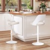 Tangkula Bar Stools Set of 2 w/Enlarged PU Leather Seat Footrest Swivel Bar Chairs - 2 of 4