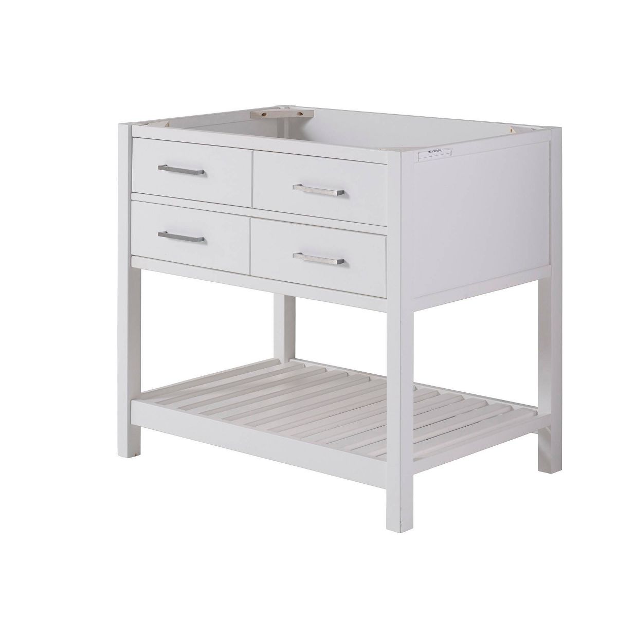 36" Harrison Vanity Cabinet White - Alaterre Furniture: Hardwood Floor Cabinet with Storage Shelf - thumbnail 4