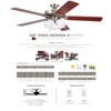 Emerson Kathy Ireland Home Pro Series II Indoor 50" Ceiling Fan LED Light Kit, Brushed Steel - 4 of 4