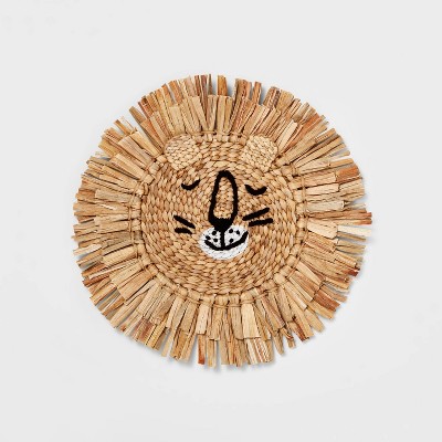 Image of Water Hyacinth Lion Head Wall Décor Natural - Pillowfort™