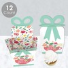 Big Dot of Happiness Floral Let's Par-Tea - Square Favor Gift Boxes - Garden Tea Party Bow Boxes - Set of 12 - 3 of 4