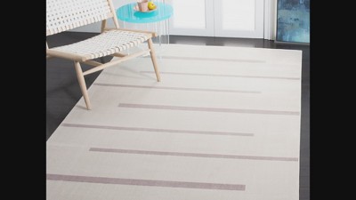 Ivory Abstract Hand-Knotted Square Synthetic Rug