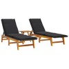 VidaXL 3 Piece Patio Lounge Set Poly Rattan&Solid Wood Acacia - 3 of 4
