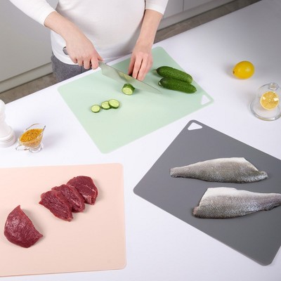 Set of 3 Multicolor Flexible Plastic Chopping Mats