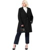 Agnes Orinda Women's Plus Size Notched Lapel Single Breasted Back Split Winter Long Pea Coats - 3 of 4