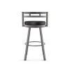 Amisco Render Upholstered Counter Height Barstool: Faux Leather, Steel Frame, Fixed Height - 3 of 4