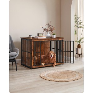 Feandrea Dog Crate Furniture, 43.3" Side End Table, Kennel for Dogs Indoor up to 80 lb, Heavy-Duty Dog Cage - 1 of 4