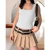 Zeagoo Womens Summer Tank Top Square Neck Ribbed Knit Crop Top Sleeveless Camisoles Slim Fitted Basic Sweater Shirt - 2 of 4