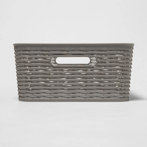 Large Woven Rectangular Storage Basket Gray/white - Brightroom™ : Target