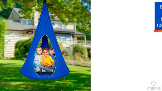 Sorbus Pink Kids Nest Swing - Tree Tent Sensory Swing for Kids Indoor Outdoor Use - 250lbs, 2 of 8, play video
