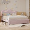 Princess Boucle Bed Frame with LED Lights, Storage Drawers & Adjustable Headboard, No Box Spring Needed - 3 of 4