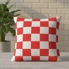 Checkerboard Red 18x18 inch Climaweave Pillow – Indoor Outdoor by Manual Woodworkers and Weavers - 2 of 3