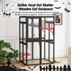 AZL1 Life Concept Pet Crates and Houses Gothic Feral Cat Shelter, Wooden Cat Enclosure, Kitten Cage Condo, Black, 33.3"*39.4"*63.8" - 2 of 4
