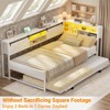 Aheaplus L-Shaped DayBed with Charging Station, Corner Bed Frame with Bookcase and Sliding Door - 2 of 4