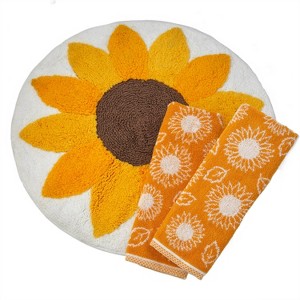 SKL Home 3pc Sunflower Hand Towels and Rugs - 1 of 4