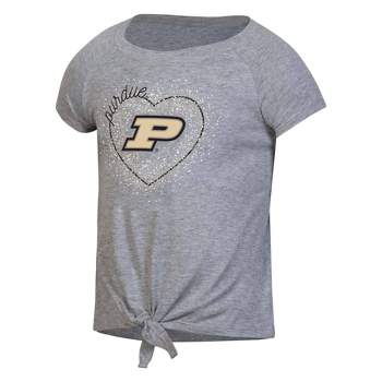 NCAA Purdue Boilermakers Girls' Gray Tie T-Shirt