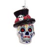 Kurt Adler Noble Gems Glass Ornaments for Christmas Tree, Skeleton Heads, Assorted (Pack of 2) - 3 of 3