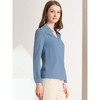 Allegra K Women's Elegant V Neck Work Office Button Up Shirt - 4 of 4