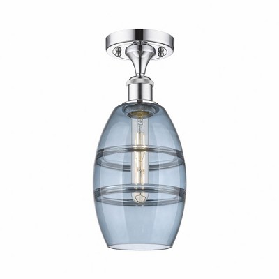Vaz - 1 Light Semi-Flush Mount In Industrial Style-9.38 Inches Tall and 5.88 Inches Wide