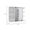NicBex Bathroom Wall Mount Storage Cabinet Mirror Medicine Cabinet with Panel Door & 6 Open Shelves - 3 of 4