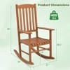 Costway Outdoor Rocking Chair Patio Eucalyptus Wood Rocker Ergonomic Slatted Garden - 4 of 4