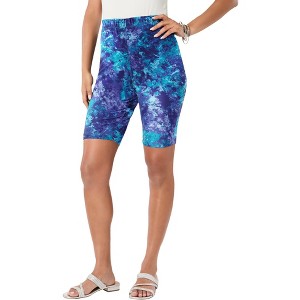 Roaman's Women's Plus Size Essential Stretch Bike Short - 1 of 4