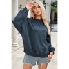 Amaryllis Women's Oversized Velour Sweatshirt Long-Sleeve Pullover Relaxed Fit Cozy Everyday Casual Lounge Top - 4 of 4
